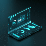 Combined image of Domain Authority (DA) and Page Authority (PA) with charts and metrics.